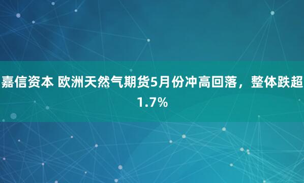 嘉信资本 欧洲天然气期货5月份冲高回落，整体跌超1.7%