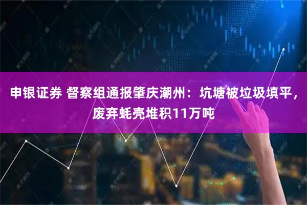 申银证券 督察组通报肇庆潮州：坑塘被垃圾填平，废弃蚝壳堆积11万吨